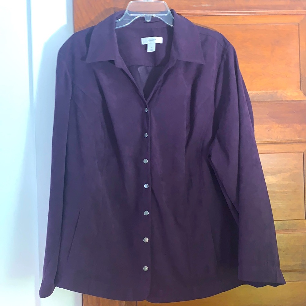 CJ Banks Button Front Shirt Jacket